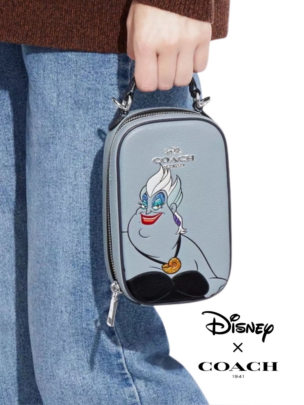 Disney X Coach Eva Phone Crossbody With Ursula Motif - Rare